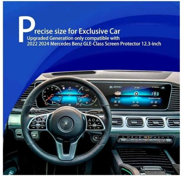 2024 Mercedes GLE Screen Protector 2020-24 GLE GLS 18-23 AMG GT 2PC Tempered Gla - Picture 2 of 11